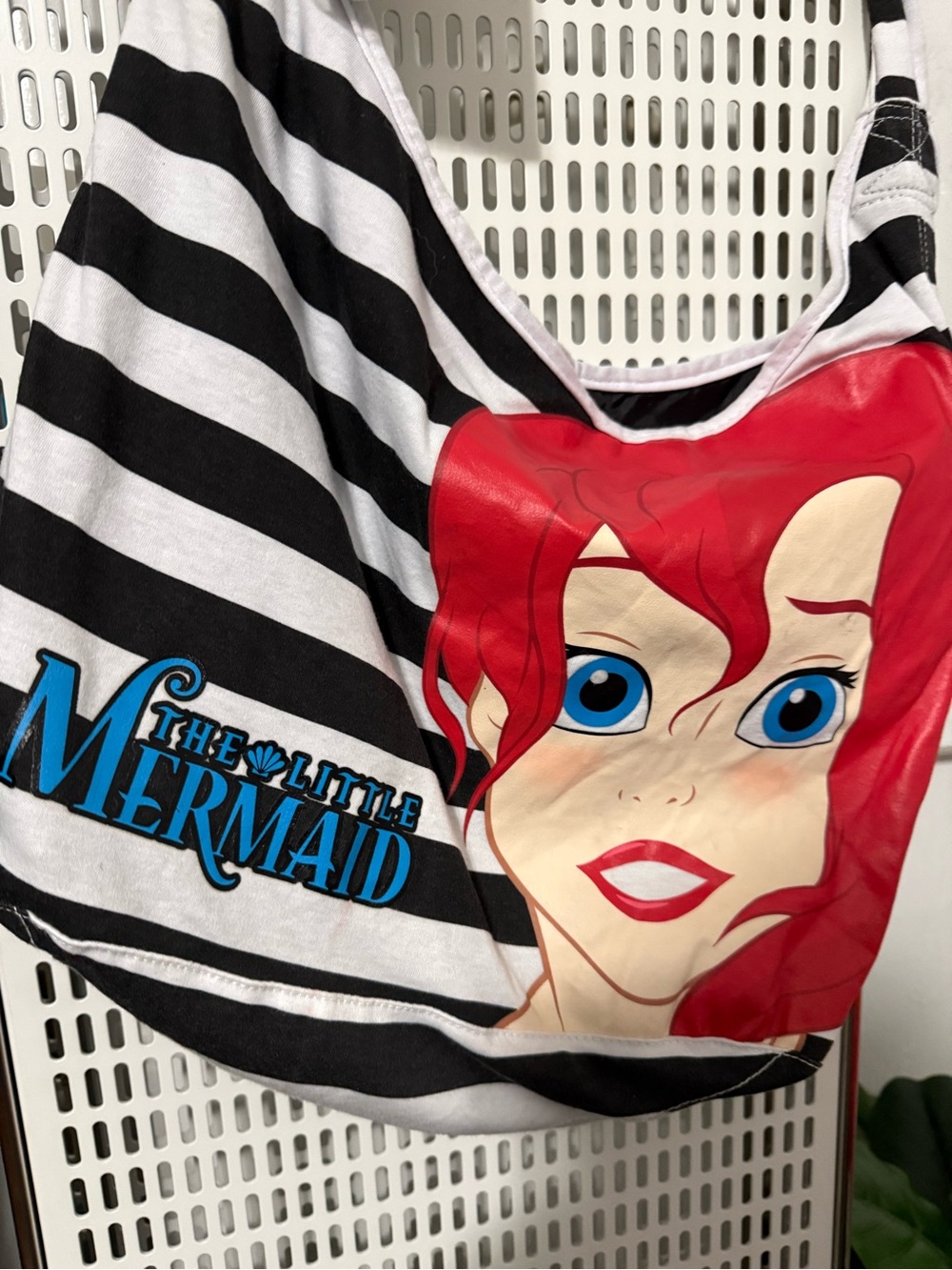 Disney Ariel Black & White Striped Shoulder Bag with Red Graphic - Picture 2 of 8